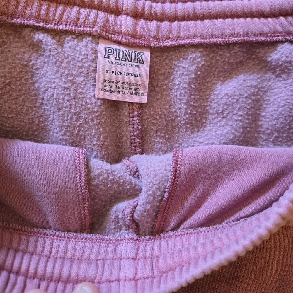 PINK NWOT Ribbed Drawstring Shorts - Picture 3 of 4